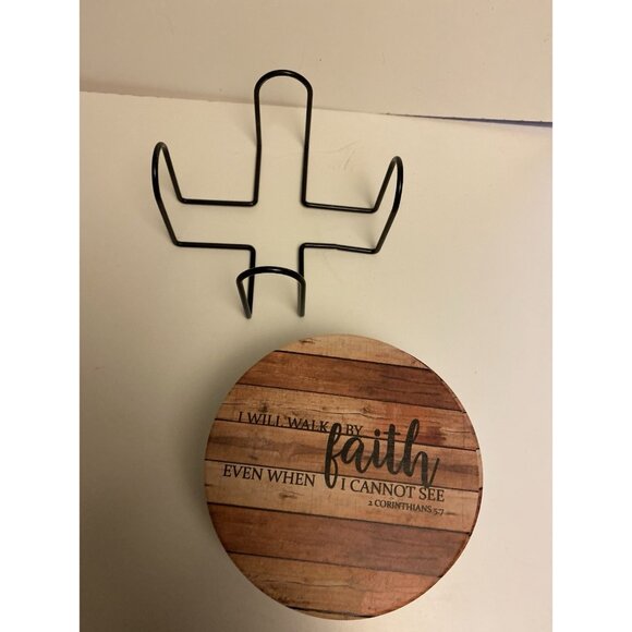 Hoomey Coasters Set of 6 Bible Christian Absorbent Drink Coasters & Holder - Picture 5 of 8